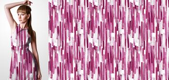 33258v Materiał ze wzorem abstrakcyjny wzór w odcieniach fioletu z nakładającymi się pasami na białym tle